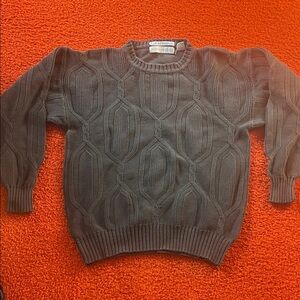 Men's Henry Grethel Gray Cable Knit Sweater
